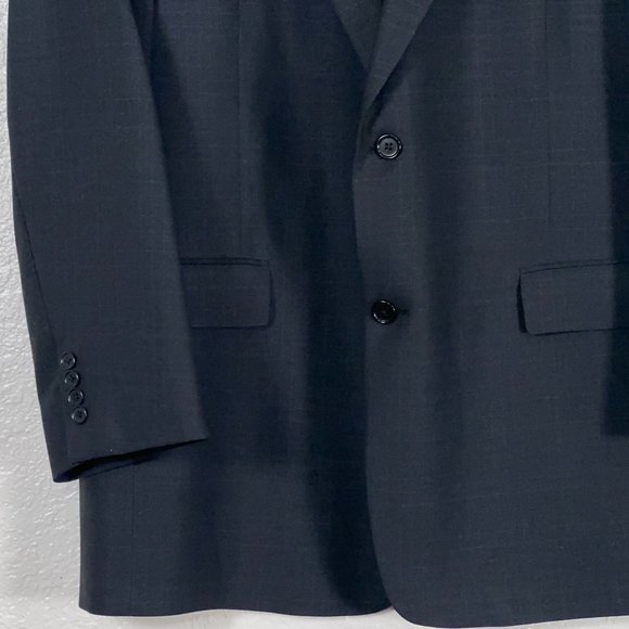 Hart Schaffner Marx Gold Trumpeter Wool Blazer in Charcoal Check Men's Size 46R - Picture 4 of 9